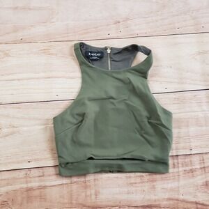 Bebe Shirt Womens Extra Small Green Sleeveless Top Crop Cropped Casual Ladies